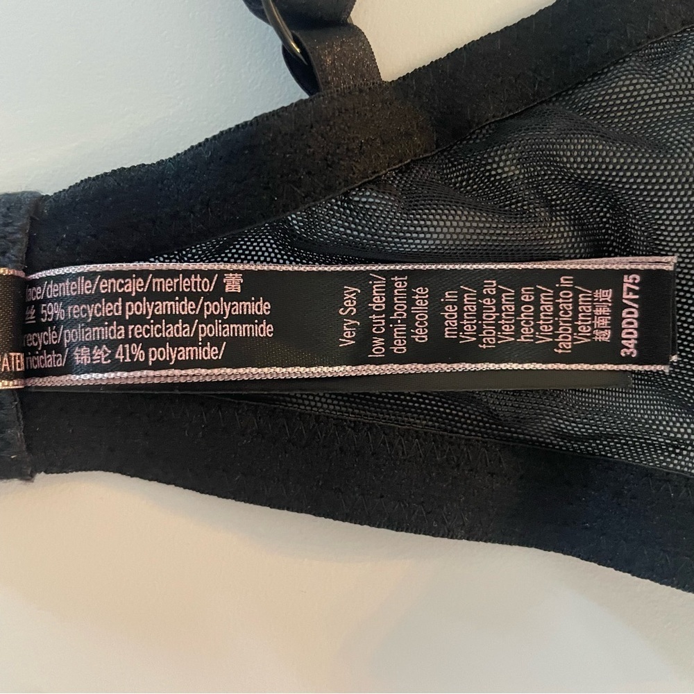 New! Victorias Secret very sexy shine strap black lace bra 3436 - Picture 7 of 8